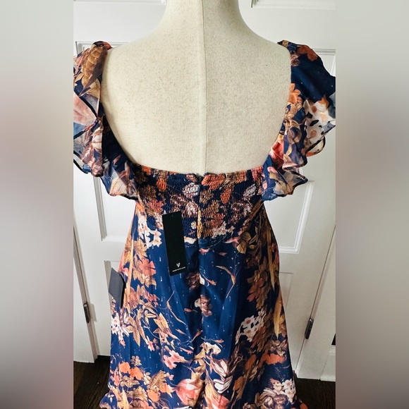 Floral High-Low Maxi Dress - Elegant & Flowy | Ruffled Special Occasion - Picture 9 of 13